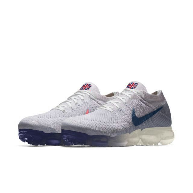 New 2018 Nike Air VaporMax England Flag White Blue - Click Image to Close